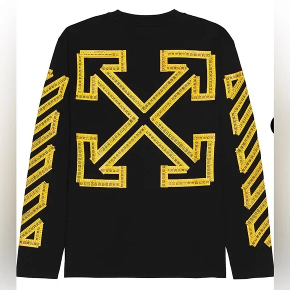 Off White tape arrow skate long sleeve tee in black